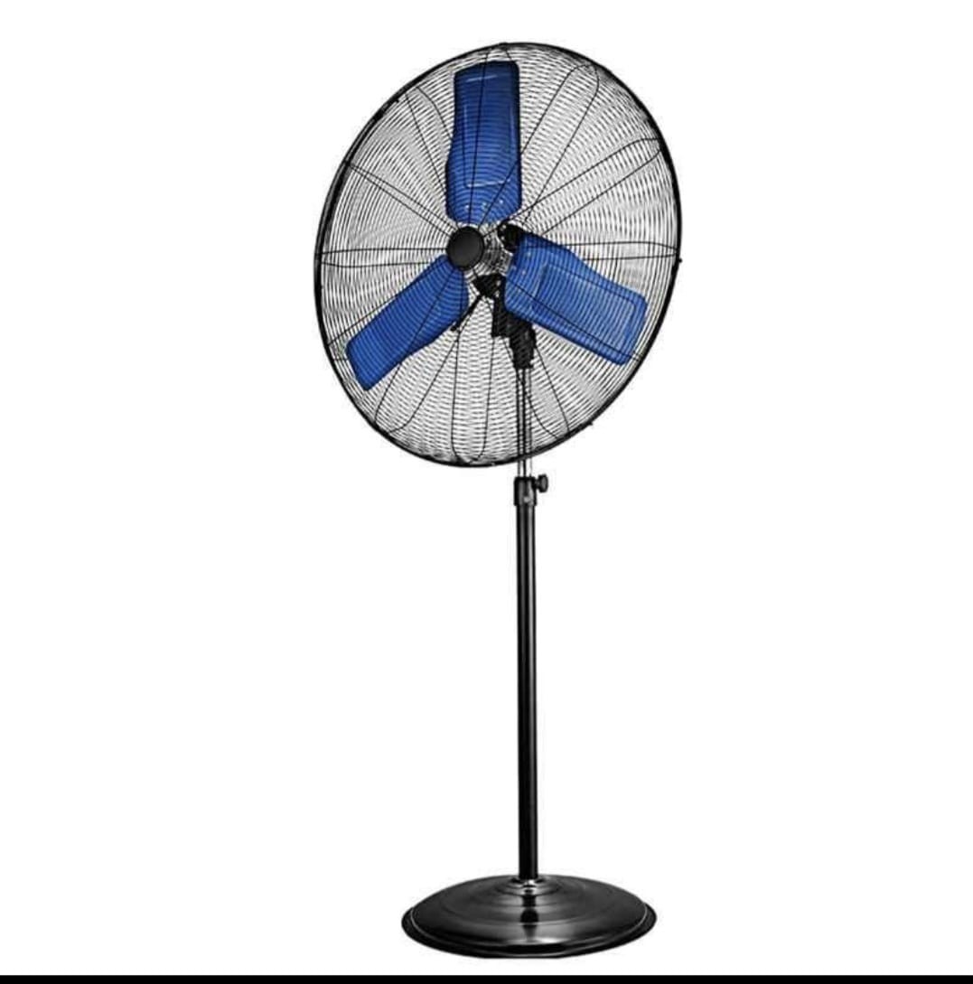 Industrial Pedestal Fan 75cm. with 3 Blue Blades